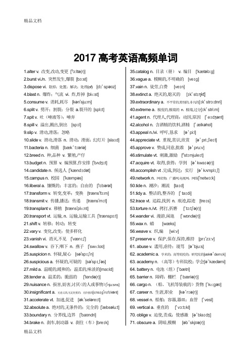 最新高考英语高频词汇(附音标---690个)