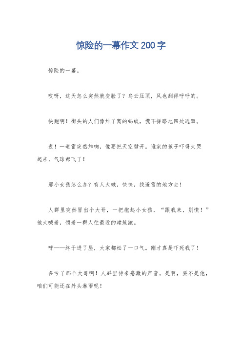 惊险的一幕作文200字