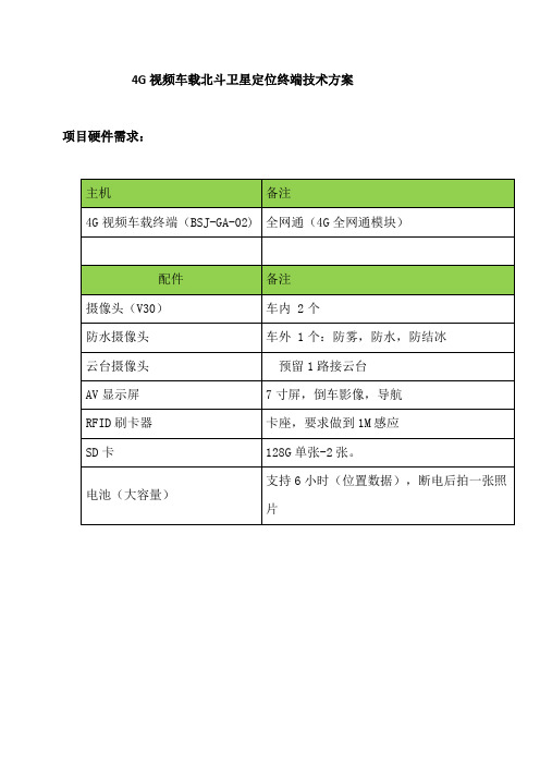 4G车载视频终端技术方案