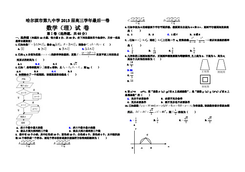 哈九中高三数学最后一卷(理)