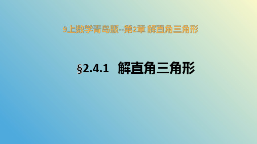 2.4.1 解直角三角形课件-2024-2025学年九上教材配套教学课件+同步练习(青岛版)