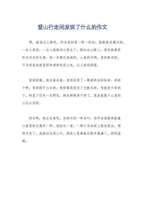 登山行走间发现了什么的作文