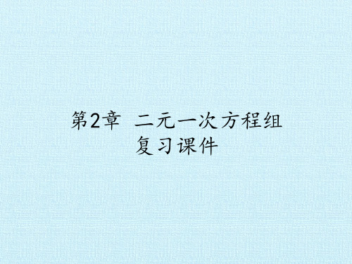 浙教版初中初一七年级下册数学：第2章 二元一次方程组 复习课件