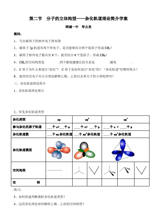 杂化轨道学案