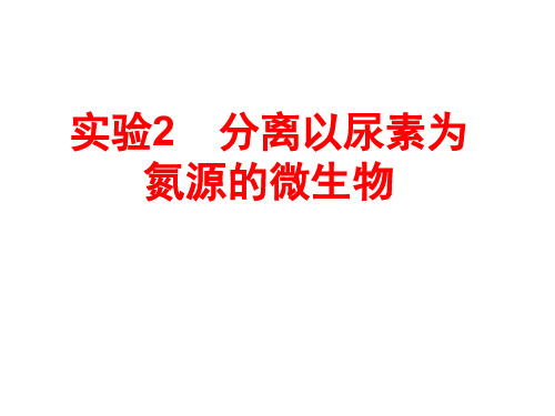 高中生物选修 实验2 分离以尿素为氮源的微生物