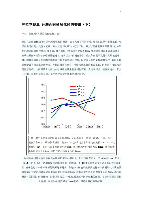 莫拉克台风台湾面对极端气候的警钟(下)