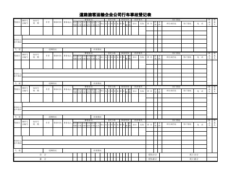 道路旅客运输企业车辆行车安全事故登记表