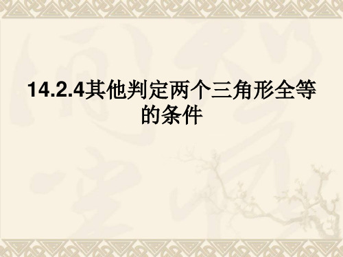 沪科版八年级数学上册14.2.4其他判定两个三角形全等的条件AAS (1)课件(共16张PPT)