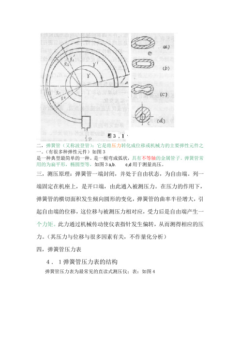 弹簧管压力表工作原理简介1