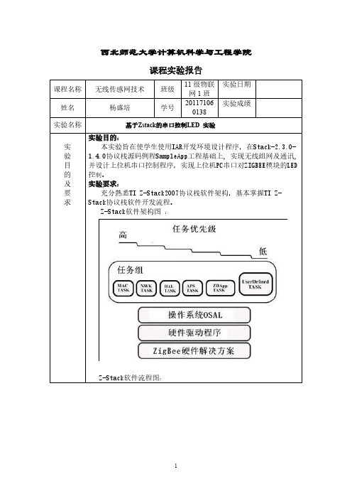 基于Zstack的串口控制LED 实验报告-推荐下载