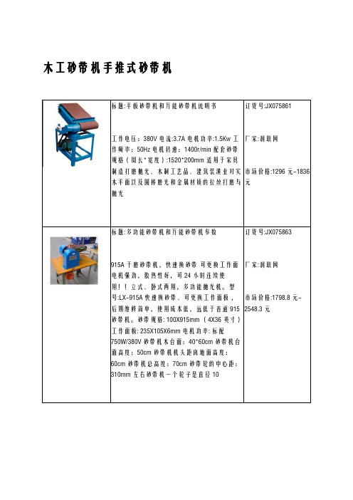 木工砂带机手推式砂带机