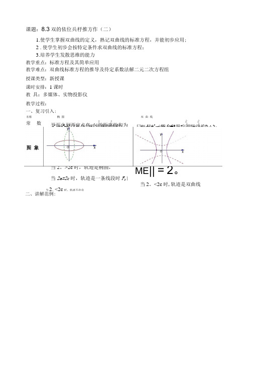 (新人教A)高三数学教案全集之8.3双曲线及其标准方程(二).doc