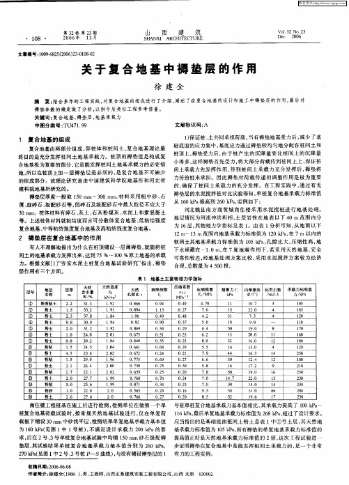 关于复合地基中褥垫层的作用