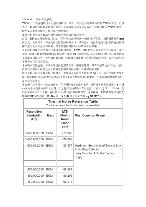 噪声和灵敏度