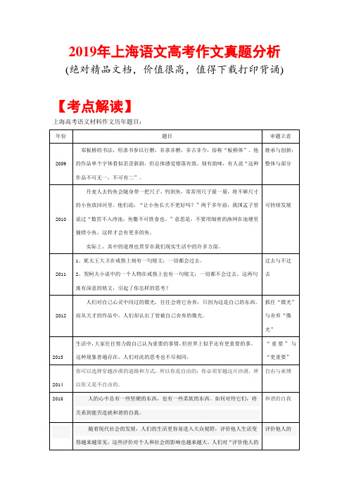 2019年上海语文高考作文真题分析(31页)