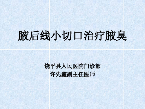 腋后线小切口微创治疗腋臭