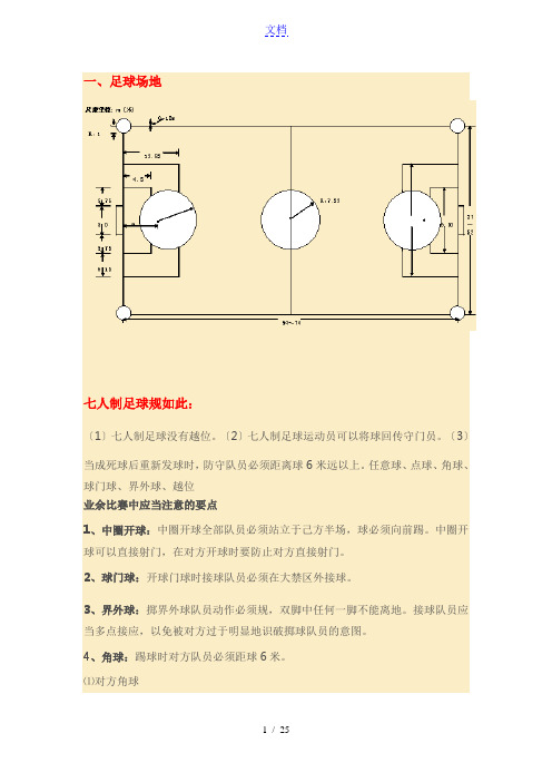 七人制足球规则及战术