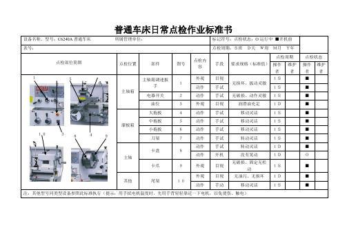 普通车床点检作业标准书