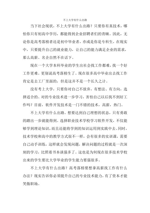 不上大学有什么出路