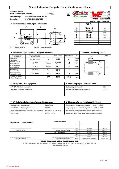 74477002;中文规格书,Datasheet资料