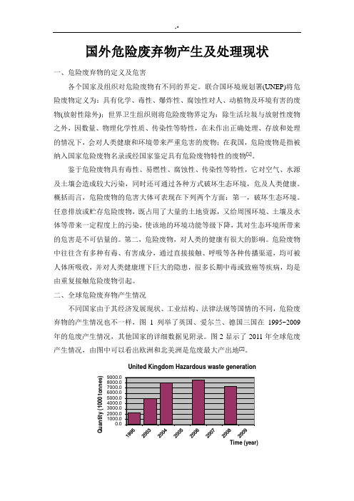 国外危险废弃物产生及其管理方案计划现状