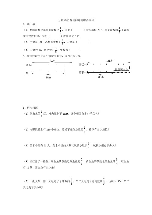 分数除法-解决问题的综合练习