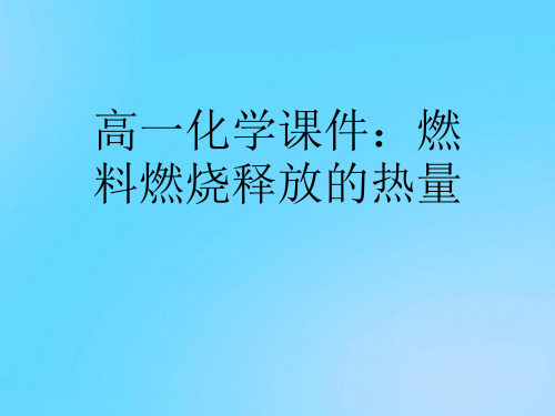 【优】高一化学：燃料燃烧释放的热量PPT资料