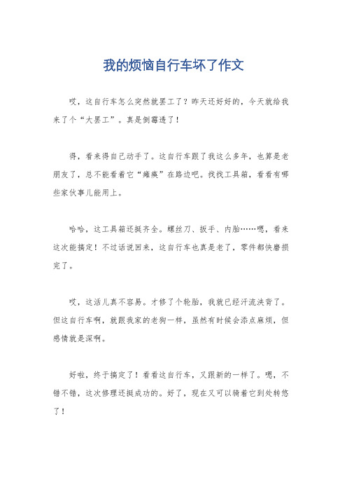 我的烦恼自行车坏了作文