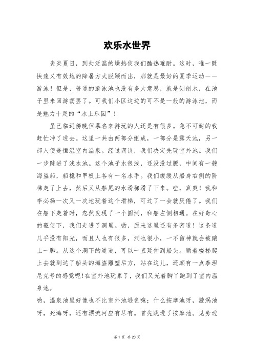 欢乐水世界_高三作文