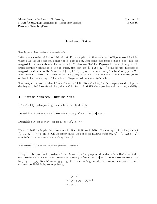 MIT基础数学讲义(计算机系)lecture13