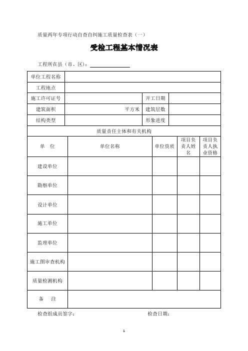 建设工程施工质量检查表