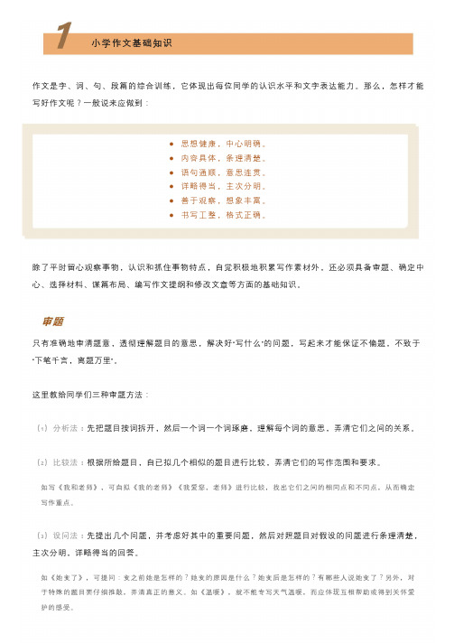 小学语文1-6年级作文知识点汇总!
