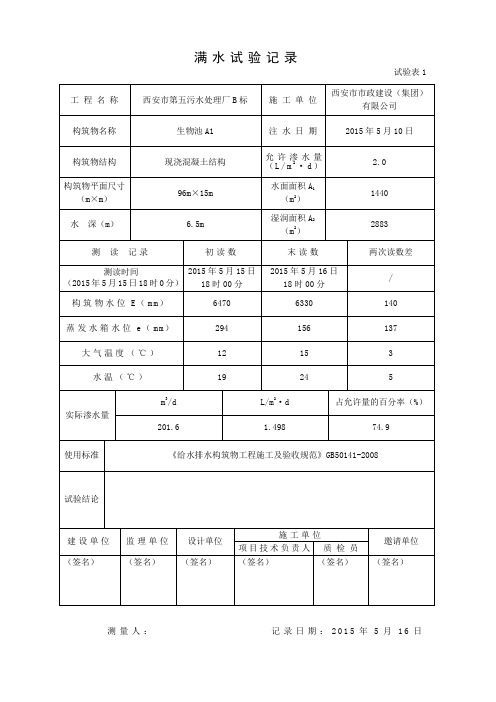 1满水试验记录