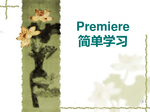 premiere 入门基础教程PPT课件