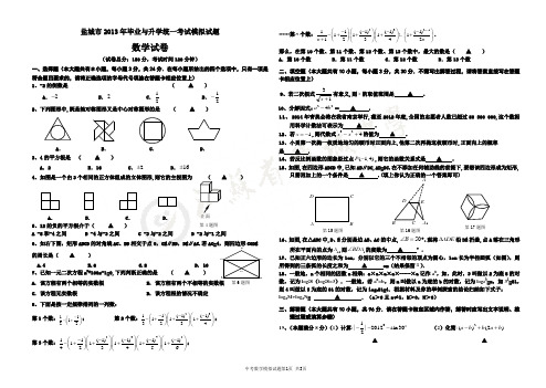 2013盐城数学中考模拟考试