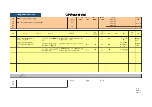 CIP持续改善--范本