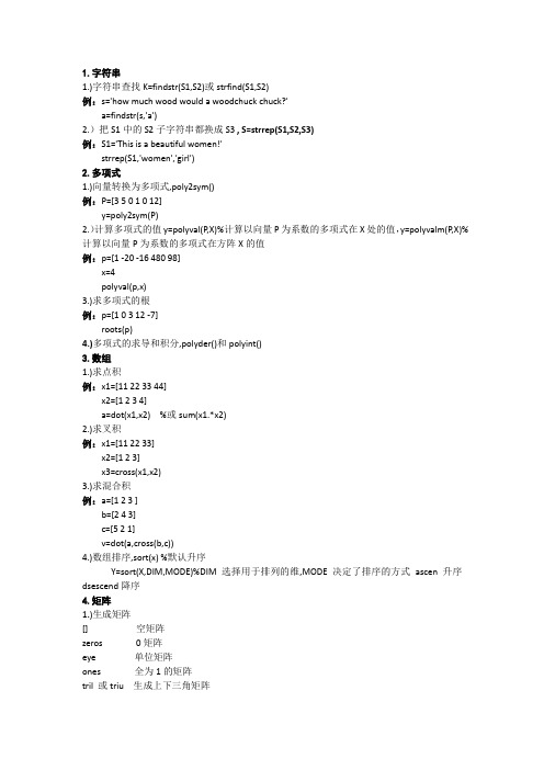 Matlab常用精简M文件教程