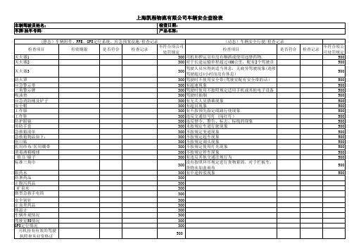 车辆静动态检查表