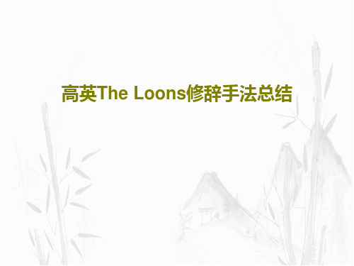 高英The Loons修辞手法总结共24页PPT