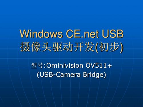 WindowsCE下USB摄像头驱动开发以OV511为例附带全部源代码以及讲解