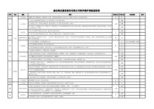 秩序检查标准