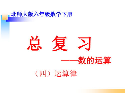 北师大版六年级数学下册《总复习-数的运算(四)运算律》PPT