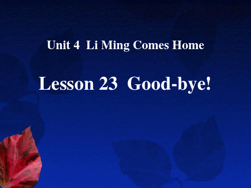 《Good-bye!》Li Ming Comes Home PPT-冀教版六年级英语下册