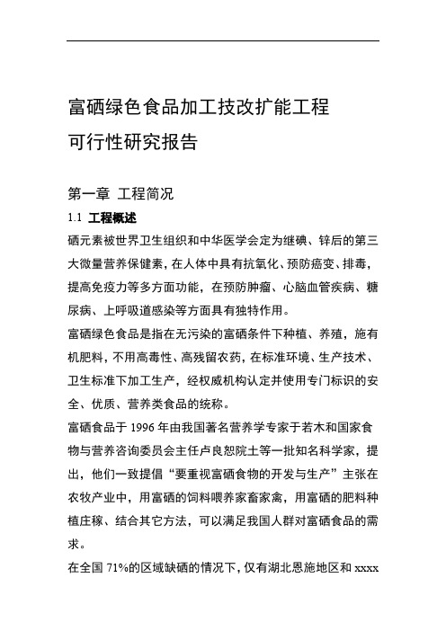 绿色食品加工项目可研技术方案
