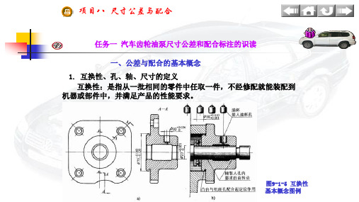 汽车齿轮油泵尺寸公差和配合标注的识读