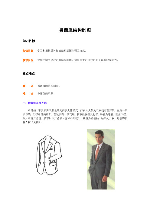 男西服结构制图