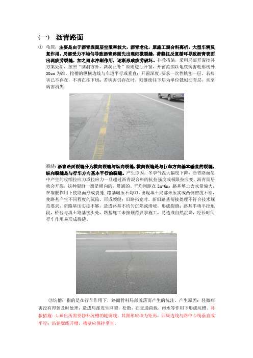 道路检查项目中的常见病害