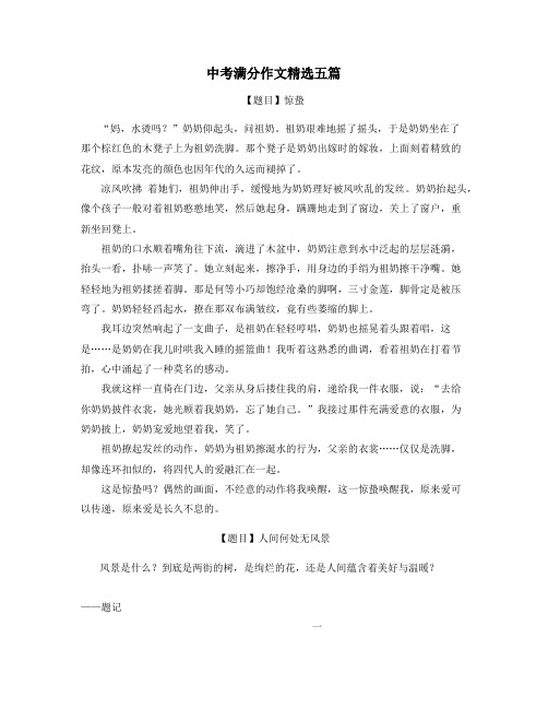 山西中考满分作文精选5篇 (9)