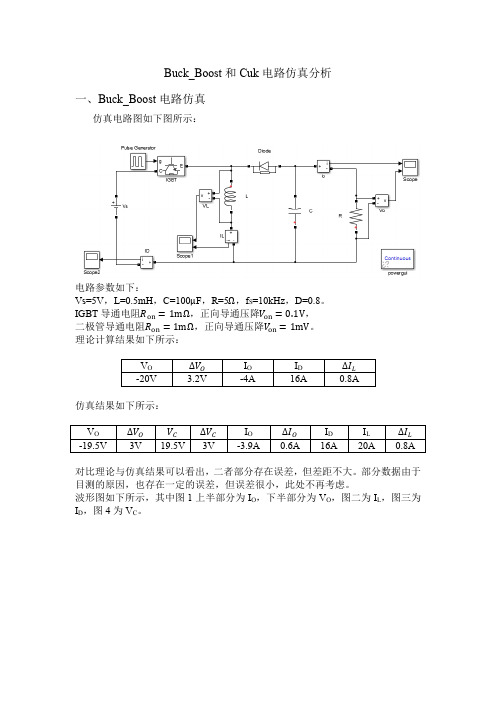 Buck_Boost和Cuk电路仿真分析