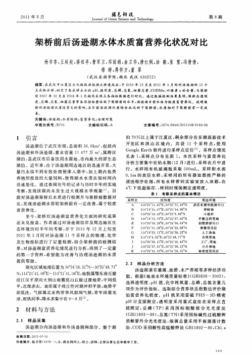 架桥前后汤逊湖水体水质富营养化状况对比